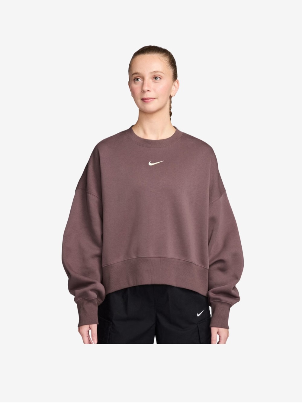 Nike Women's Relaxed Crew Sweatshirt - Mauve Brown